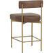 Seneca 36.5 inch Antique Brass / Bravo Cognac Counter Stool